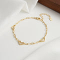 Wholesale Discount 925 Silver Heart Paper Clip Chain Bracelet 14K Gold Plated Unisex Vintage Stackable Tennis Design Minimalist