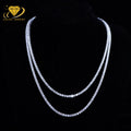 Classic 4mm Tennis Chain Pass Diamond Tester Hip Hop Iced Out Vvs Moissanite 925 Sterling Silver Tennis Chain Necklace