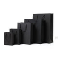Wholesale Black Kraft Paper Tote Bag Classic Style Recycled Materials for Shoes Clothing Fur Socks Screen Printing