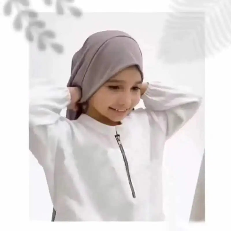 Jersey Cotton Chic Modal Chiffon Headscarves Instant Embroidered Floral Hijab for Muslim Girls Kids Soft Long Design for Autumn