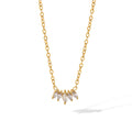 Dainty Crown Shape Inlaid Zircon Necklace Stainless Steel 18K Gold Plated Fine Jewelry Necklace