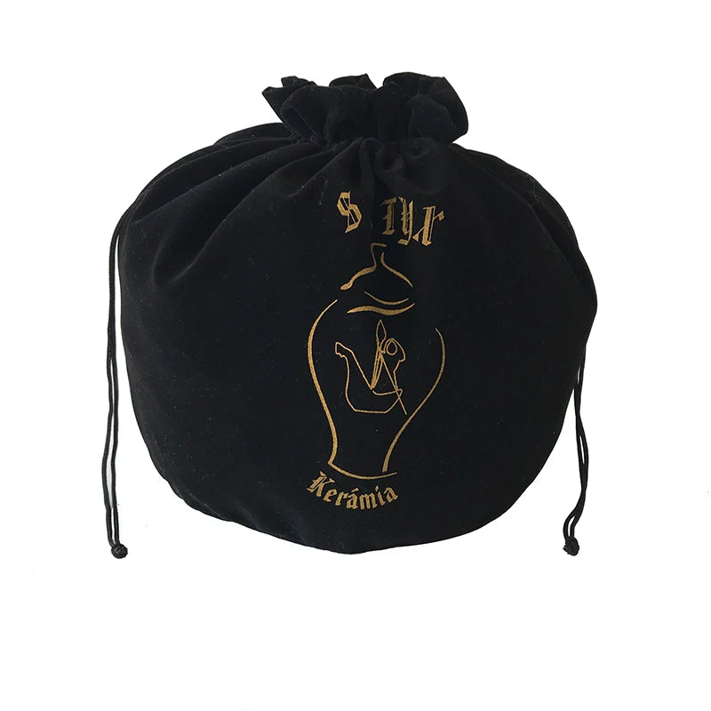 Custom Logo Round Bottom Bone Ash Bags Drawstring Velvet Urn Bags for Cinerary Casket