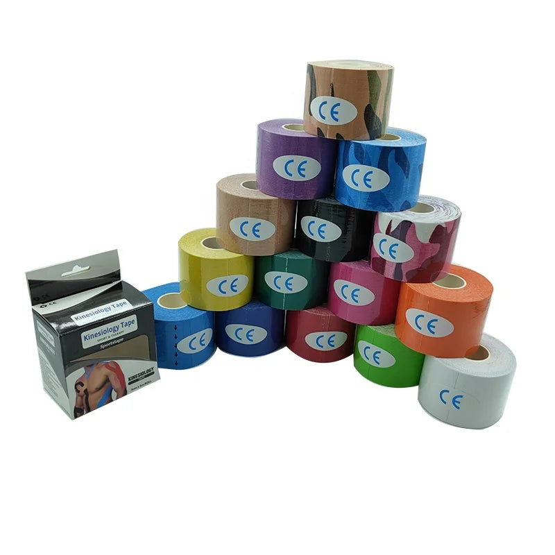 Kinesiology Sport Tape 97% Cotton +3% Spandex Waterproof Latex-Free Unisex for Muscle Build Support Ankle/Wrist/Waist/Elbow/Knee