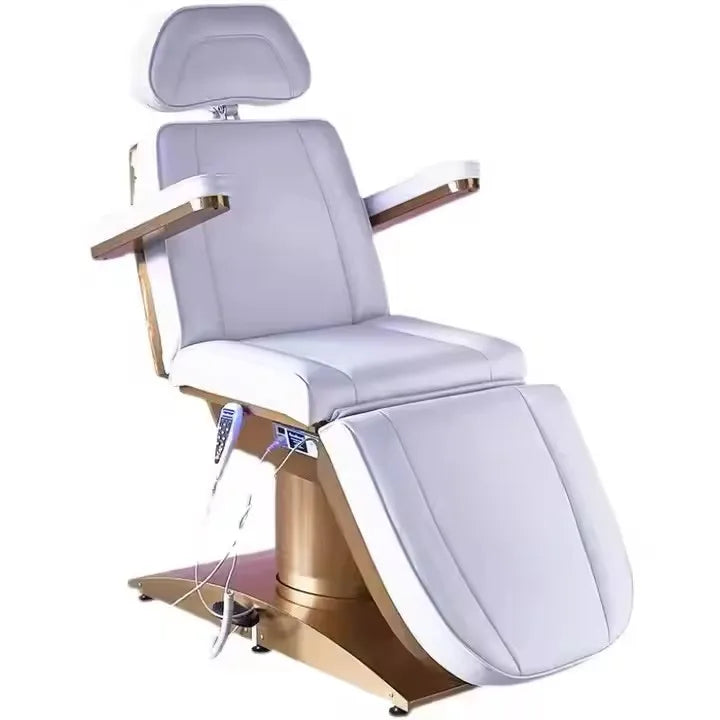 270Â° Swiveling Multi-functional Electric Height-adjustable Massage Bed with Detachable Headrest