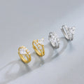 Wholesale 925 Silver Earrings Women 925 Sterling Silver Heart Zircon Earrings Gold Plated Hoop Earrings Jewelry Dropshipping