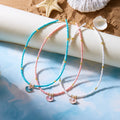 New Gold Stainless Steel Ocean Charm Necklace Adjustable Layered Necklace Boho Beach Accessories Handcrafted Natural Stone