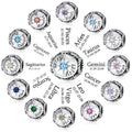 Zodiac Star Sign 925 Sterling Silver Charm Beads Fit for Charm Bracelets 12 Constellations Cubic Zirconia Charm SCC1725