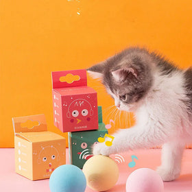 Smart Interactive Squeaky EVA Catnip Ball Toy for Cats & Kittens-Pet Supplies