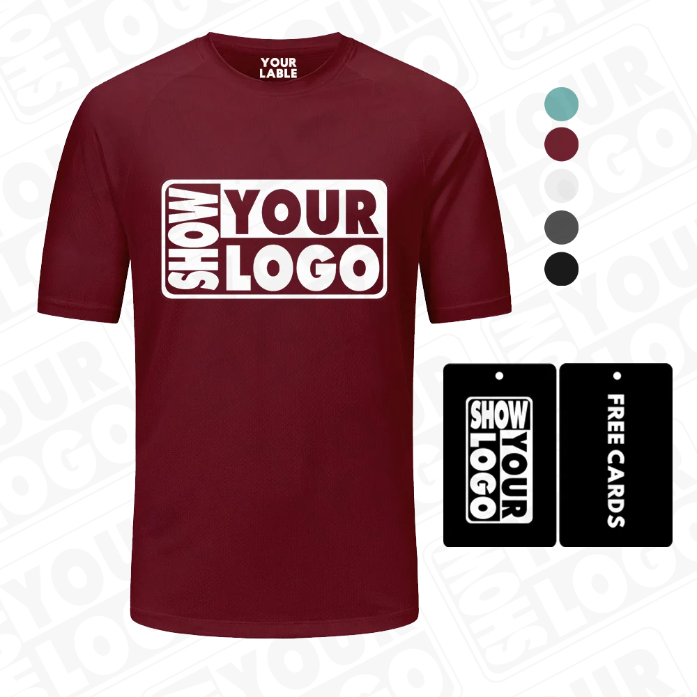 Wholesale CB047-MS04 Men's Polyester Spandex T-Shirts Quick Dry Athletic Printed Tee Custom Short Sleeves for Training Sports