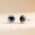 18K White Gold Plated 925 Sterling Silver Earring Jewelry Lab Created 0.8Ct Diamond Black Moissanite Stud Earrings