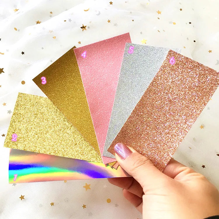 Wholesale Colorful Glitter Card for Lash Box Brilliant Background Mink Eyelashes Vendor Eyelash Packaging Box