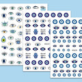 Waterproof Nail Design Pop Finger 3D Evil Eye Nail Art Sticker Decals Decoration