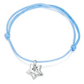 925 Sterling Silver Women's Lucky Star Bracelet Adjustable Rope Rhodium Hollow Star Pendant Original Wedding Jewelry Gift for