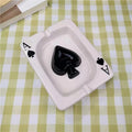 Free Sample Customized Handmade Ceramic Ashtray Rectangular Poker Shape Stylish Vintage Classic Design