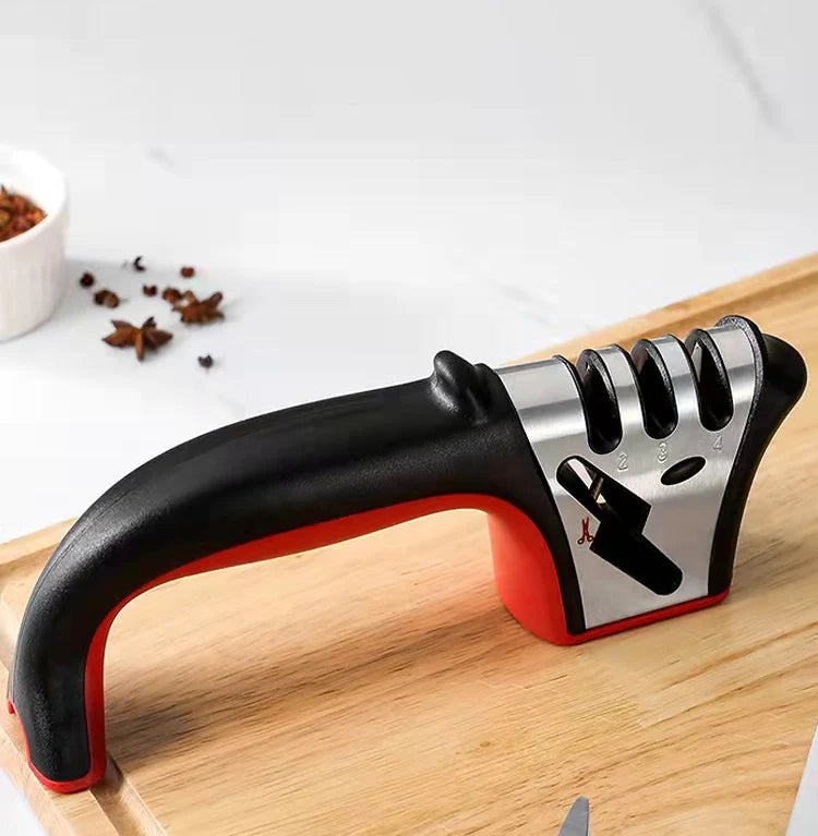 Professional Mini Manual Stainless Steel 4 Stage Kitchen Handheld Knife Sharpener