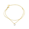 Luxury Bangle Shiny Double Layer Bracelet 18K Trendy Women's Stainless Steel Geometric Strand Bracelets