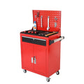 Multifunction Warehouse Storage Tool Cabinet with Wheel Handle Two-Door Removable Cart