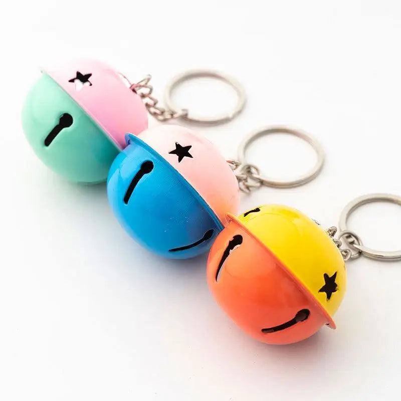 Metal Jingle Bells Color for DIY Key Chains Pet Dog Christmas Tree Decor Crafts Keyrings Bulk Accessories Bead Bell Keychain