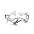 Dylam Personalized Women S925 Silver Rhodium Plated Daily Wear Jewelry Polish Irregular Open Adjustable Rings for Women