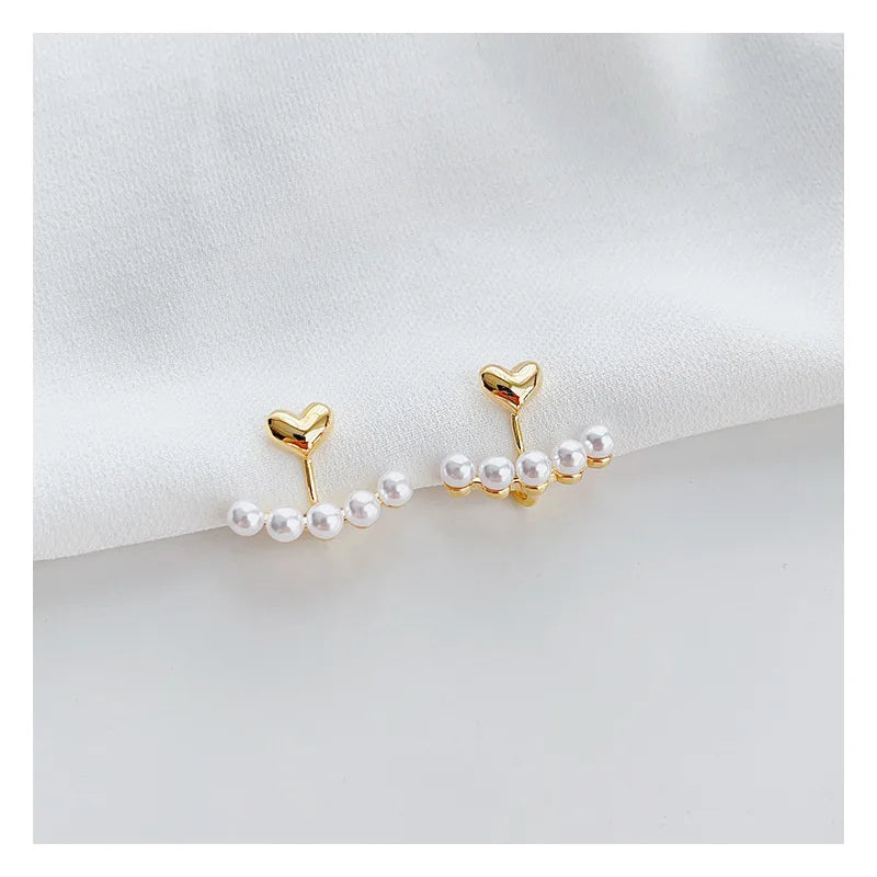 2023 Luxury Heart Shape Mosquito Coil Ear Clip Earrings Jewelry Fashion Pearl Non Piercing Clip Earring Earrings for Girl