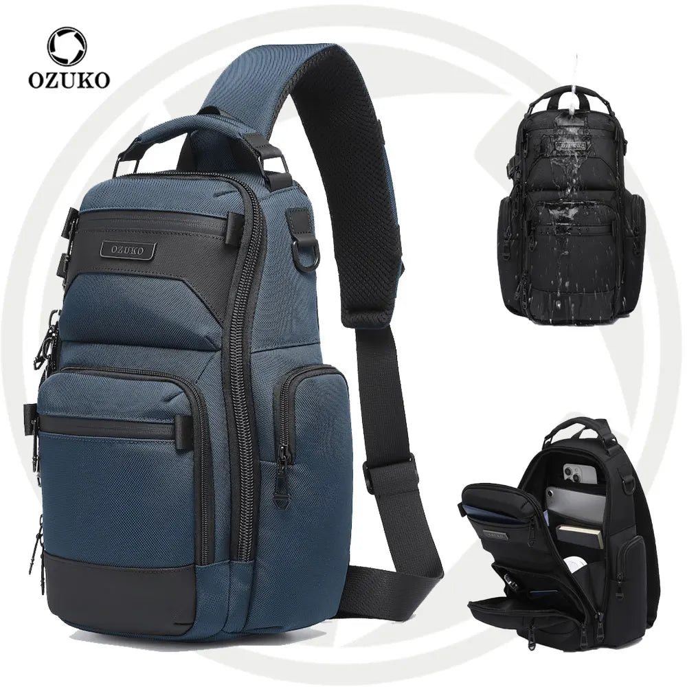 OZUKO 9805 Essential Waterproof Fanny Pack for Men Lightweight Travel Sling Bag with Multiple Uses  Hiking Casual Crossbody Bag