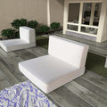 Squared Woven Hotel Garden Sofa Seat Pad Outdoor/Indoor Chair Cushion with Removable Cover and Customizable Size