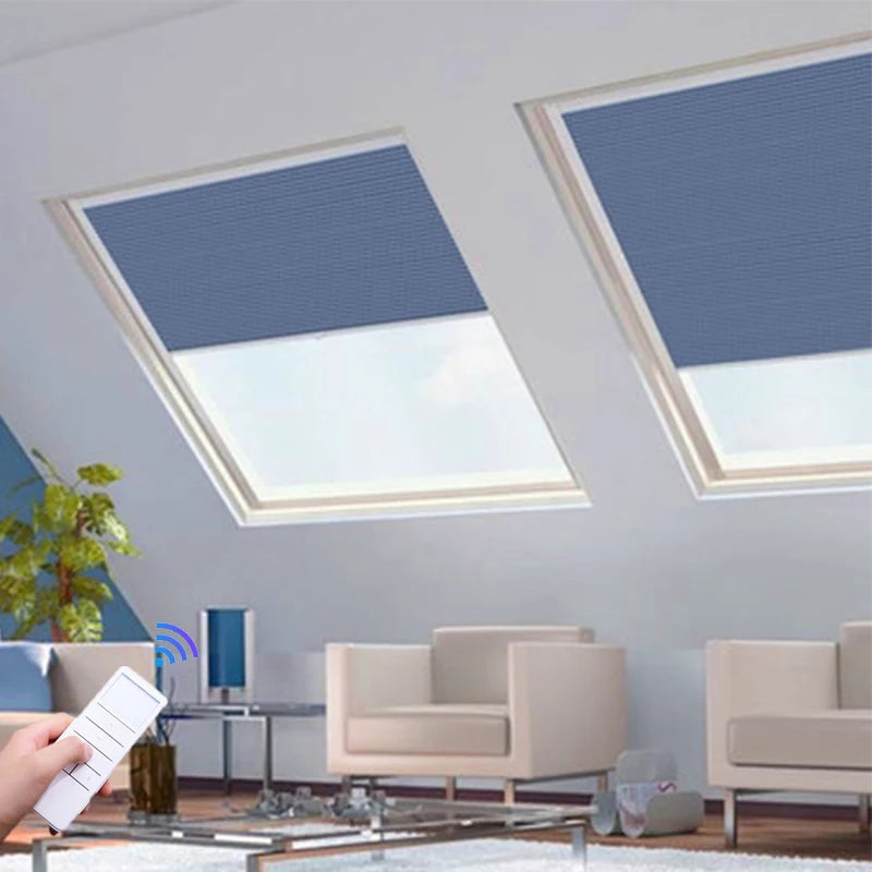 Blackout Electric Built-in Plain Roller Blinds for Skylight-Party Use