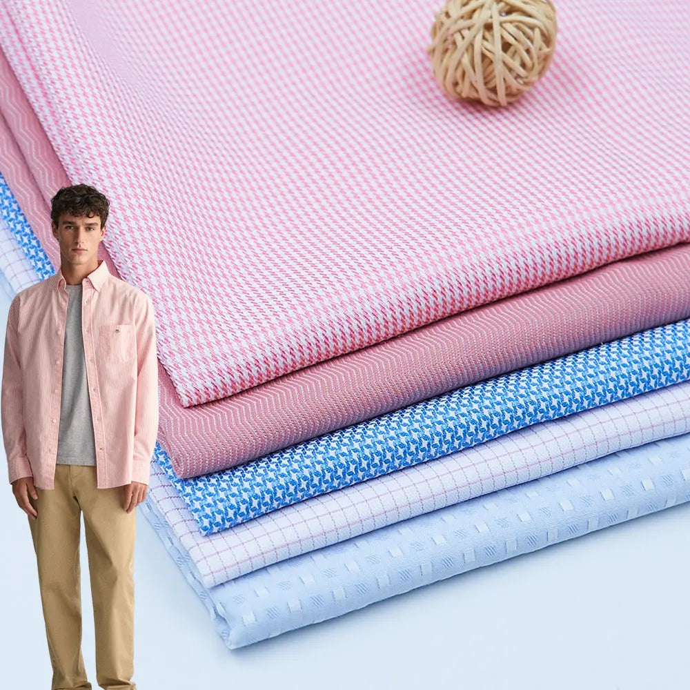 Wholesale TC Houndstooth Plaid Stripe Yarn-Dyed Woven Material for Shirting and School Uniforms for Boys and Girls