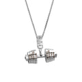 Custom Personalised Name Bead Necklace Stainless Steel Dumbbell Pendant Necklace Gym Necklace for Men Father Day Gift