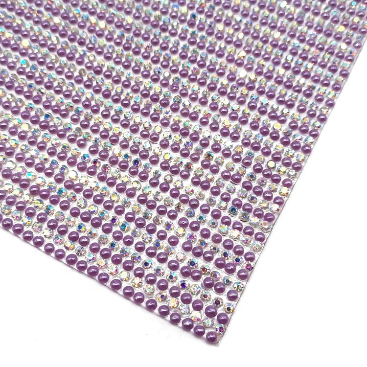 Wholesale Hot Fix Iridescent AB clear Rhinestone Mesh Iron on Rhinestone Sheet for Carnival Dress Decoration