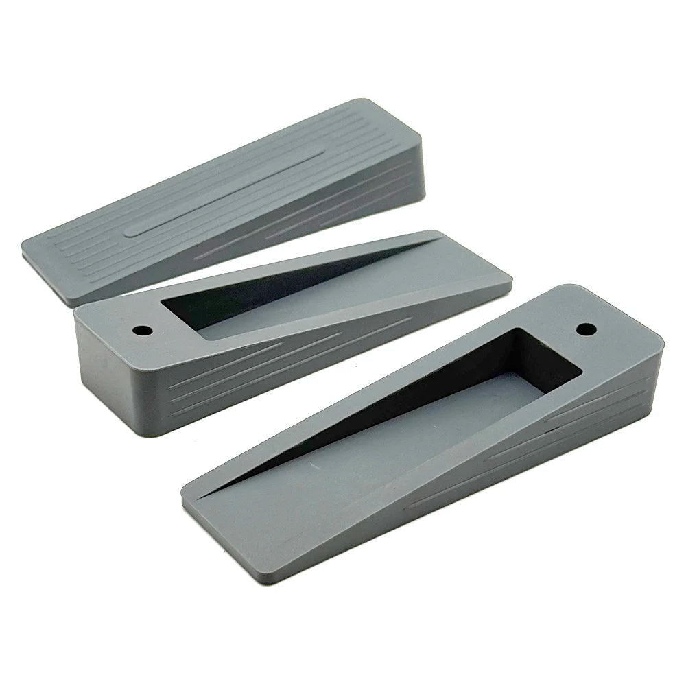 Grey Rubber Door Stoppers for Bottom of Door Door Stop Wedge with Holder Heavy Duty Doorstops for Home & Office & School