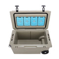 Large Capacity 55 Quart Insulated Waterproof Rotomolded Cooler Box with Wheels for Fishing and Food Storage BORIGHT BR-W55