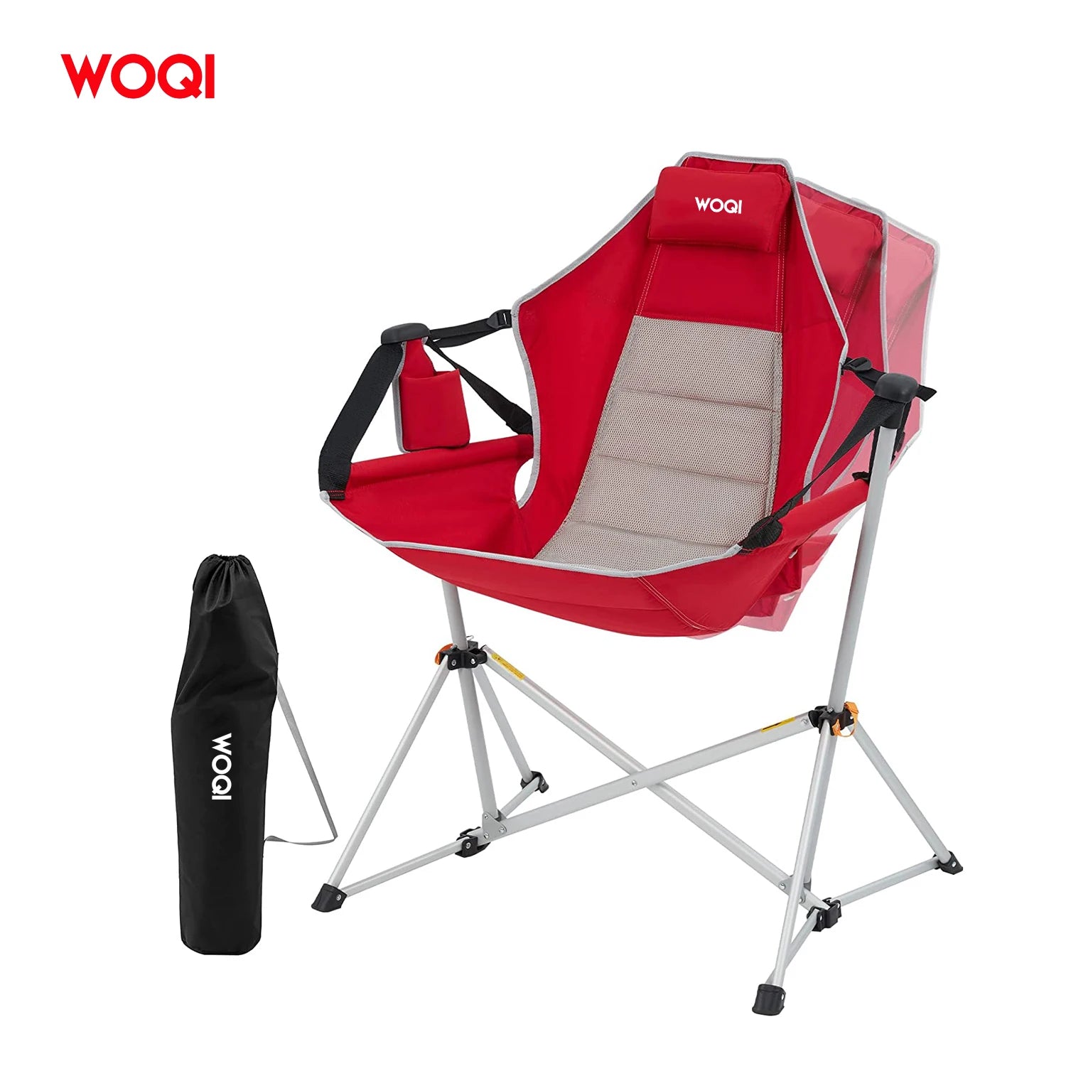 WOQI Modern Lightweight Foldable Rocking Beach Chair for Hiking & Camping Garden Use