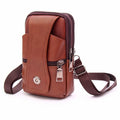 Waterproof Belt Bag Mens Leather Wallets Crafted Mobile Phone Versatile Waist Bag Cell Phone Storage Cell Phone Bag