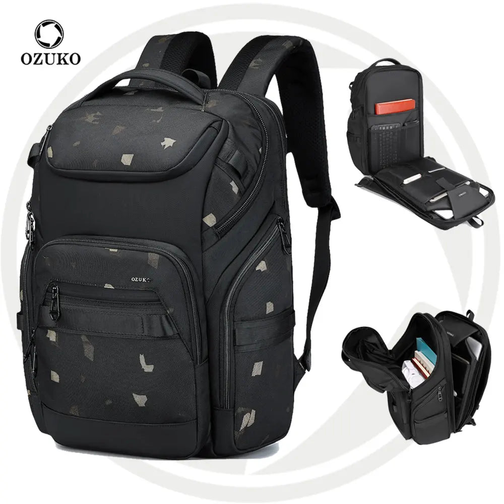 OZUKO 9799  Durable Luxury Tactical Backpack for Outdoor Sports Waterproof Travel Backpack for Mens Hiking Camping