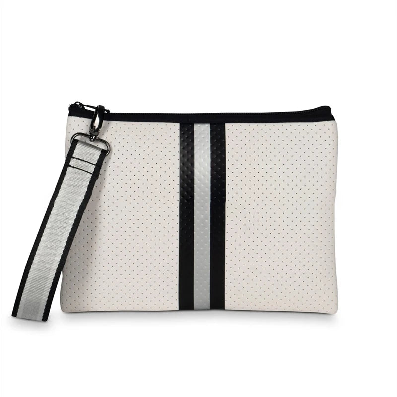 Factory Wholesale Large Capacity Neoprene Travel Toiletries Bag 26.7x19cm Portable Custom Logo Color Makeup Cosmetic Case Zipper