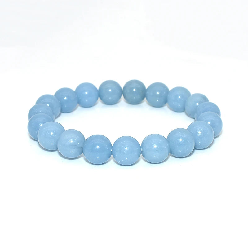 Factory Wholesale Natural Stone Beads 4/6/8/10mm Blue Angelite Bracelet