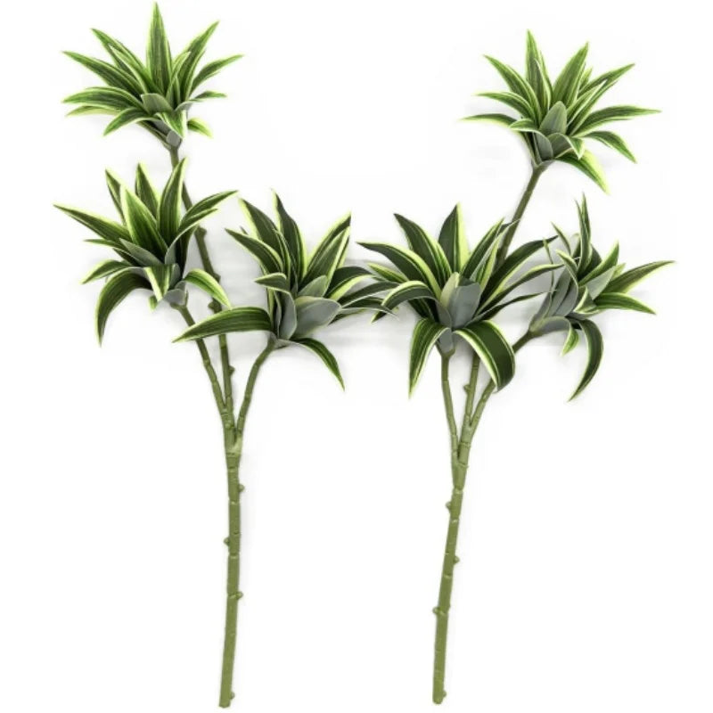 Artificial Dracaena Plant Plastic Branches Shrubs Leaves Stems for Bathroom Potted Wedding Party Planter Filler DIY Decoration