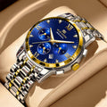 Luxury Men's Stainless Steel Quartz Watches Wristwatch Waterproof Luminous Chronograph Calendar 40mm 20mm Fashion Reloj Hombre