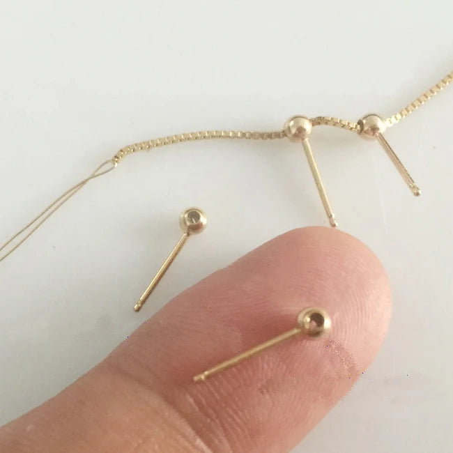 THREE COBBLER GFR030 Wholesale 14k Gold Filled Jewelry Findings Ball Stud Earrings Pin for Making