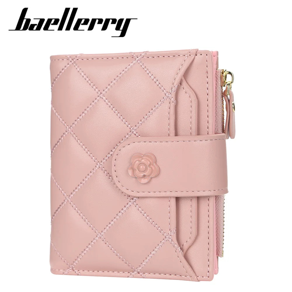 2025 Latest Ladies Fashion Buckle Wallet Bag PU Leather Card Holder Candy Colors Women Designers Purses