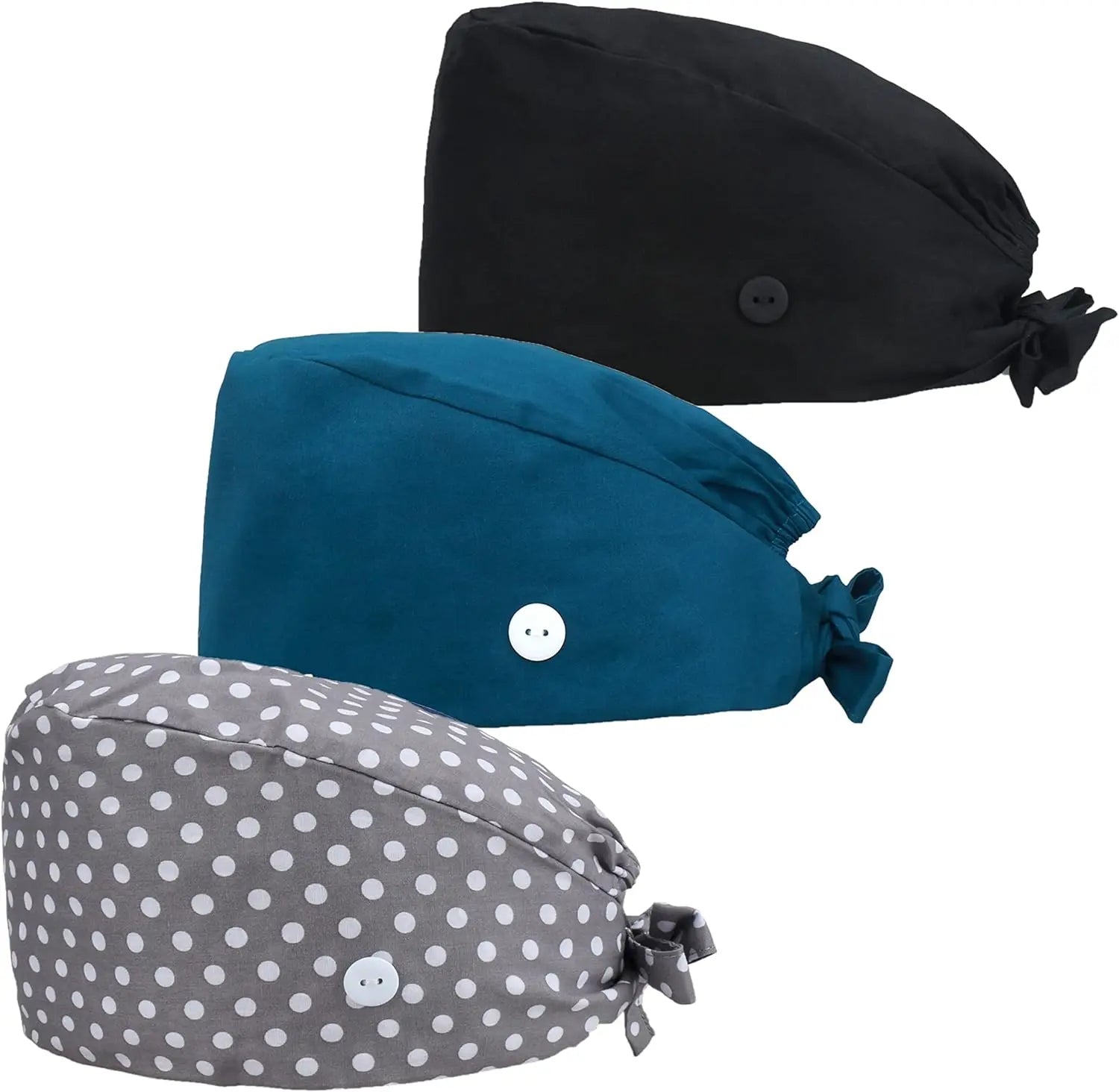 Working Caps with Button and Sweatband Adjustable Working Hats Elastic Scrub Hats Nurse Scrub Cap Nurse Hats for Women