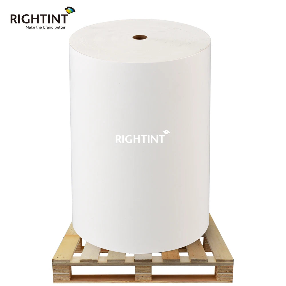 Custom Jumbo Roll Masking Label Sticker Self-Adhesive Single Sided Flexographic Printed Synthetic Paper PP Coated for Specific
