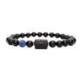 Factory Wholesale 8MM Matte Black Glass Bracelet 7 Chakra Reiki Set Star Sign Charm Beaded Bracelet