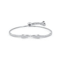 New Hot Selling Telescopically Adjustable Bow Tie Bracelet 925 Sterling Silver Rhodium Plated Zirconia Tennis Bracelet