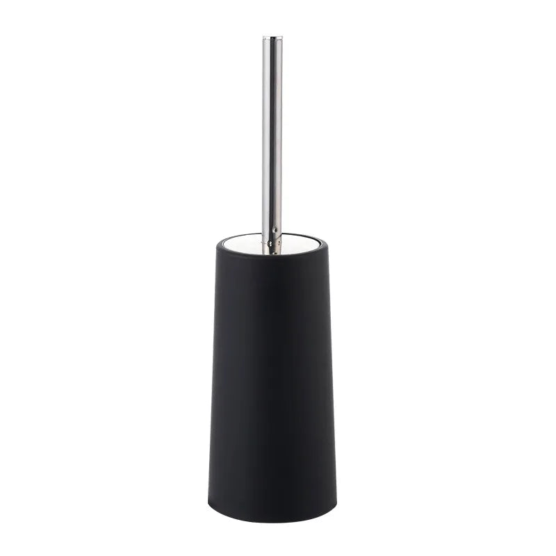 Chrome Toilet Brush Holder Cleaning Stainless Steel Set for Bathroom with Hard Bristle Scrubber Wall Mounted Toilet Brush