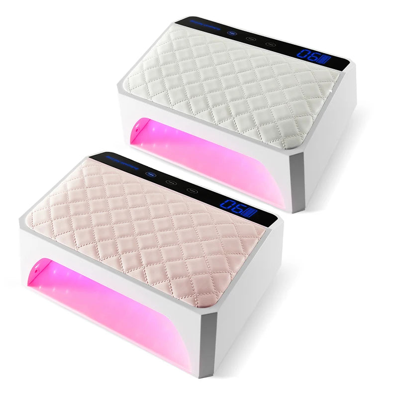 Rechargeable 178W Nail Dryer UV LED Lamp Two Hand Nail Desk Lamp With PU Leather Hand Pillow Cordless UV LED Lamp for Nail Art