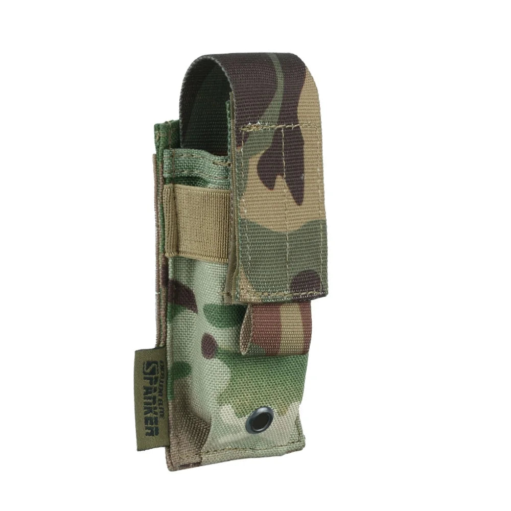 Hunting Molle Tactical Single Magazine Pouch Outdoor EDC Flashlight Holster Holder Pouch