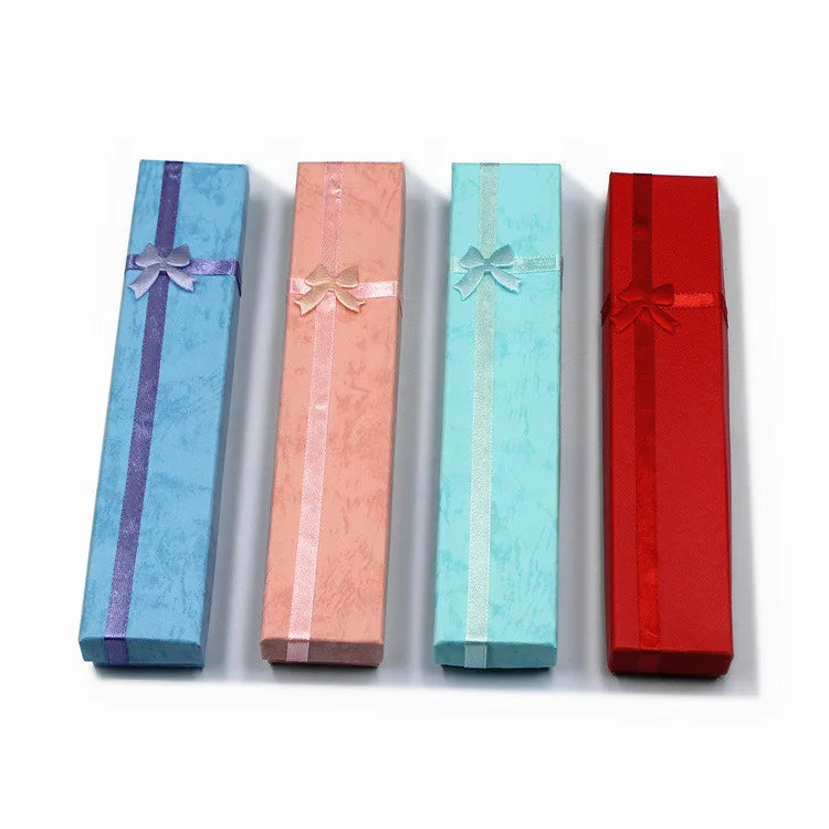 Spot Wholesale Bow Hairpin Pendant Watchband Necklace Gift Packaging Rectangular Ornament Box Heaven and Earth Cover Packing Box