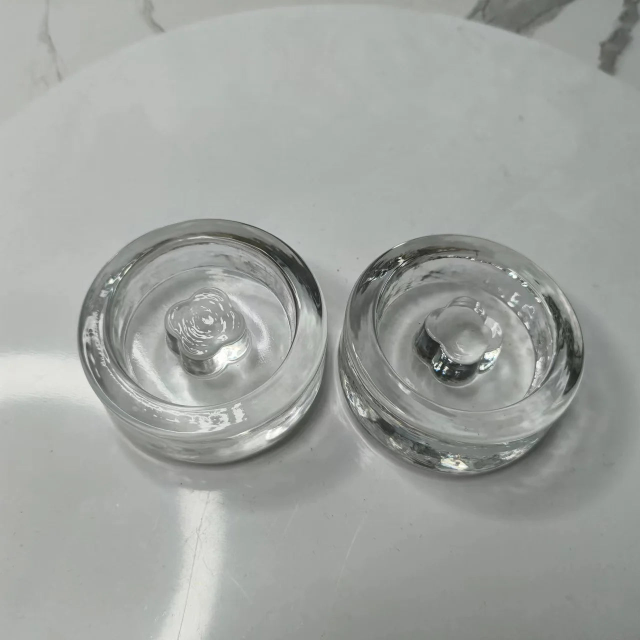 Clear Fermentation Glass Smart Lids with Easy Grip Handle and Customizable Logo for Wide Mouth Mason Jars